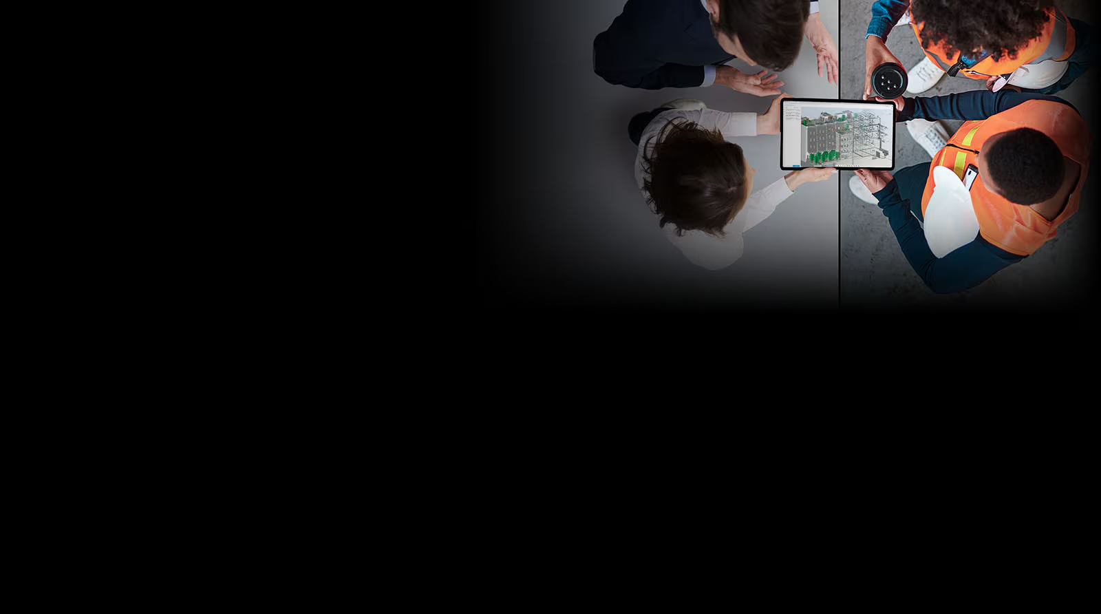 A rendering created in Autodesk AutoCAD shows the inside and outside of tiny home with chairs and green space near the patio.