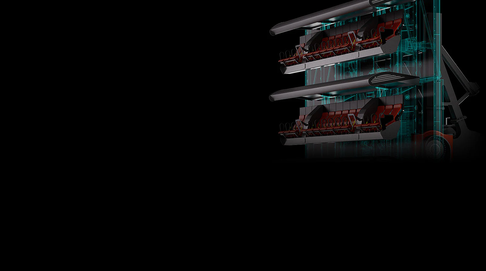 A rendering created in Autodesk AutoCAD shows the inside and outside of tiny home with chairs and green space near the patio.